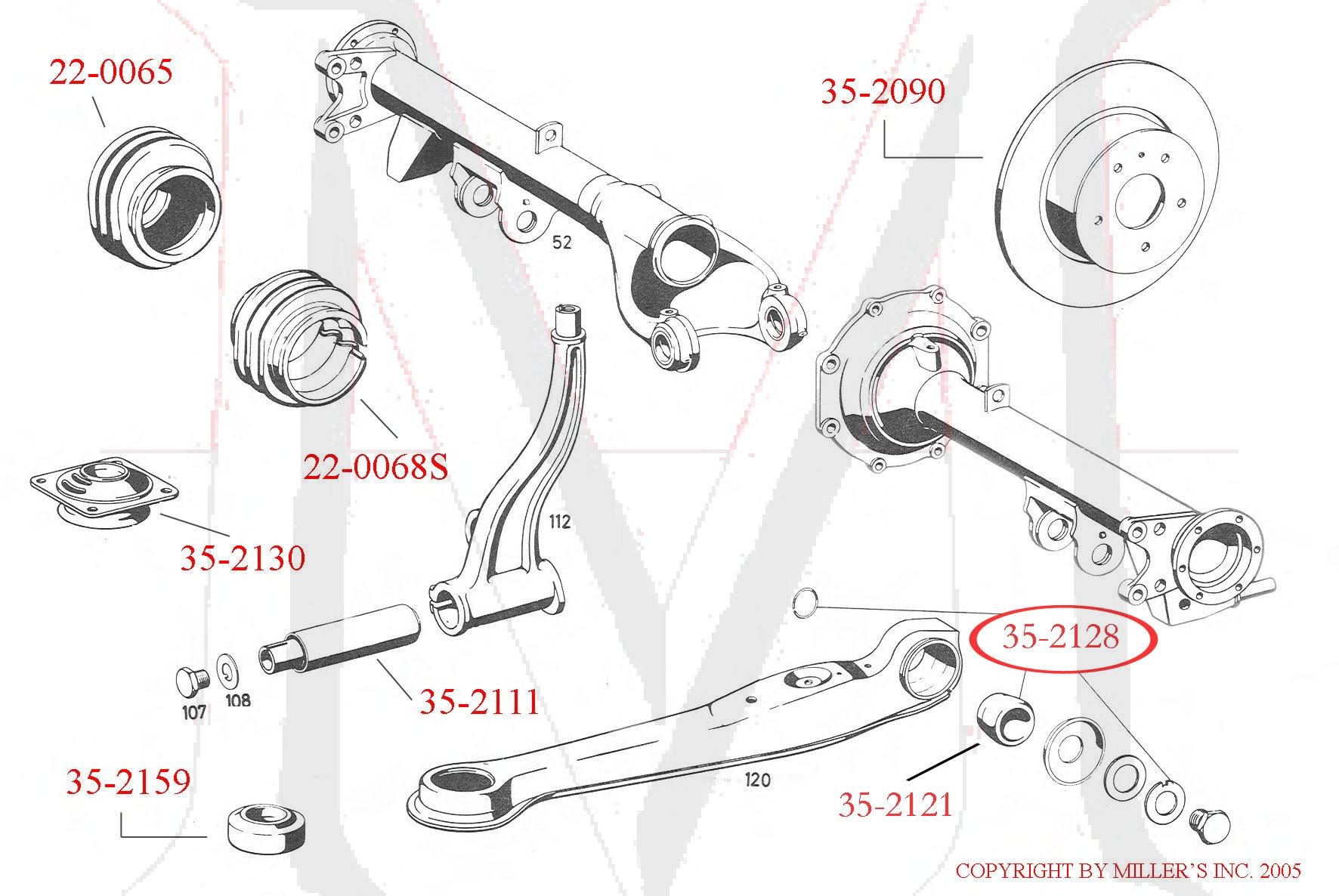 35-2128 THRUST ARM REPAIR KIT